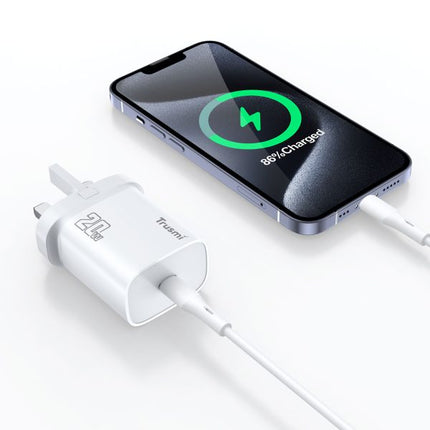 TRUSMI PD20W A+C  Fast Charger UK Plug - CH07-055  – White