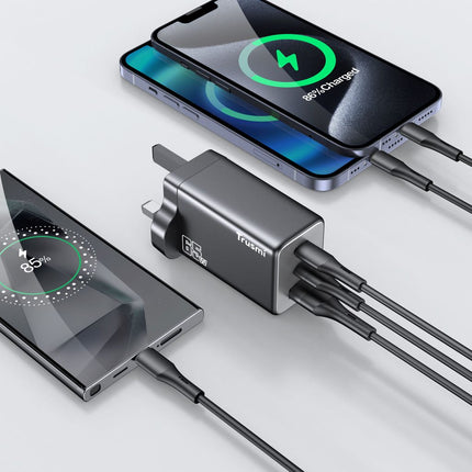 TRUSMI PD65W Mini GaN Fast Charger CH05-046 A+2C with 60W USB-C to USB-C Cable – Compact Wall Adapter for Laptop, Phone & Tablet
