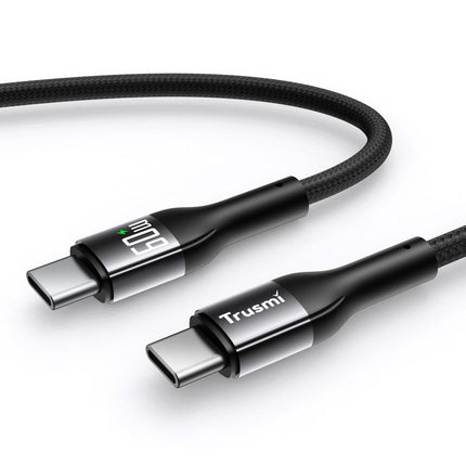 60W Aluminum Alloy Braided Cable 1M CA47-11 CC LED  Trusmi  Black