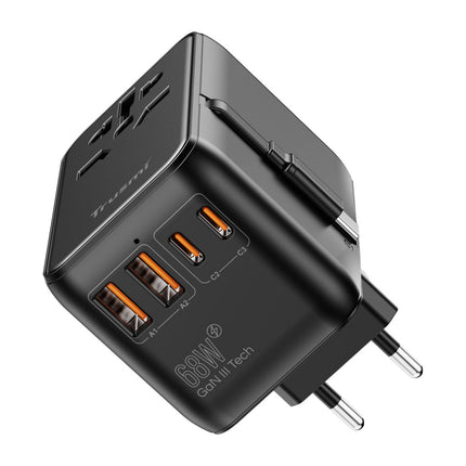 TRUSMI Universal Travel Adapter Charger with Cable – Multi-Port USB-C & USB-A Fast CH18-02 68W 3C2A