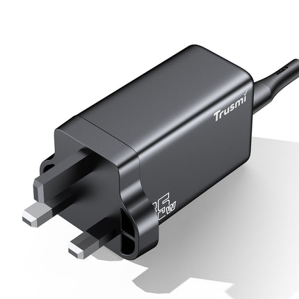 TRUSMI PD65W Mini GaN Fast Charger CH05-046 A+2C with 60W USB-C to USB-C Cable – Compact Wall Adapter for Laptop, Phone & Tablet