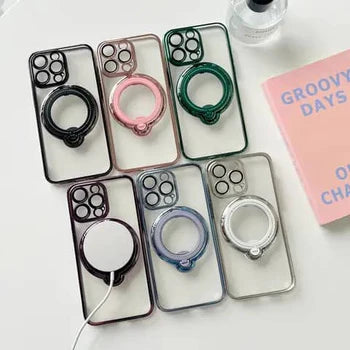 Gorilla Gel Case Premium Quality a Magnetic Ring  Rotating For iPhone 16 Pro Max
