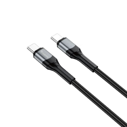 100W Fast Charging Cable 2M Trusmi CA33-060 USB-C to USB-C  Braided Black Durable
