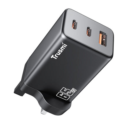 TRUSMI PD65W Mini GaN Fast Charger CH05-046 A+2C with 60W USB-C to USB-C Cable – Compact Wall Adapter for Laptop, Phone & Tablet