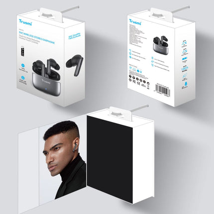 ENC Wireless Earbuds TRUSMI W16-011– Premium Zinc Alloy Shell, Noise Cancelling, Bluetooth 5.4