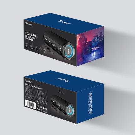 TRUSMI BS01-01 Waterproof Bluetooth Speaker IPX6 – TWS, RGB Lights & Hands-Free Calling