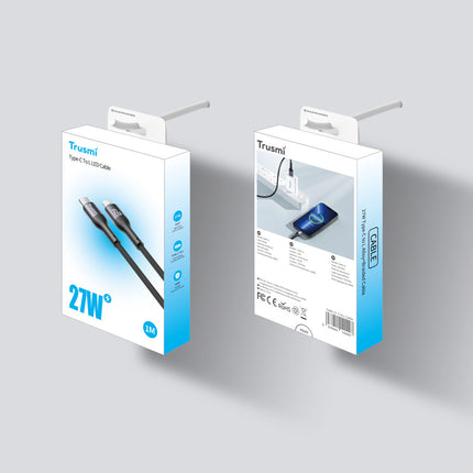 27W Fast Charging LED Aluminum Alloy Braided Cable TRUSMI CA46-11  – Black