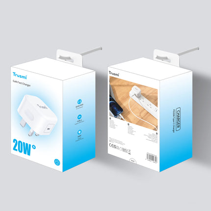 TRUSMI  PD20W USB-C Fast Charger - CH23-01 – UK Plug, White