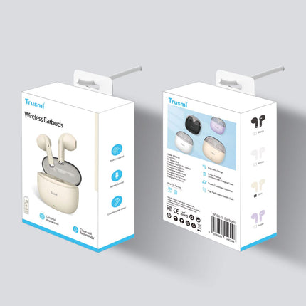 Wireless Earphones TRUSMI  Semi-In-Ear Design, Colorful Case, Long Battery Life, Bluetooth 5.3