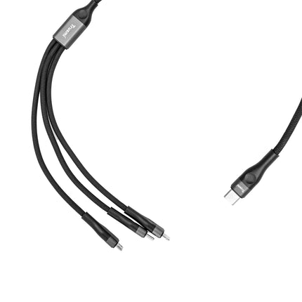66W 3-in-1 USB-C to C/Lightning/Micro Fast Charging Braided Cable  TRUSMI CA29-50 – 1.2m – Black