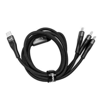 66W 3-in-1 USB-C to C/Lightning/Micro Fast Charging Braided Cable  TRUSMI CA29-50 – 1.2m – Black