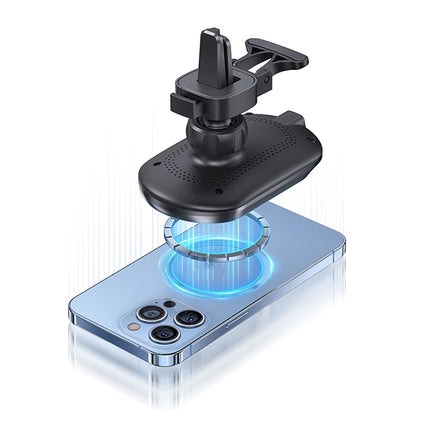 USAMS US-CD182 Magnetic Wireless Car Phone Holder – 15W Fast Charging, Universal Fit, Black