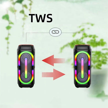 CS-4404 RGB Bluetooth Speaker – Wireless Speaker with Mic, USB/TF Playback, FM Radio & Type-C Charging