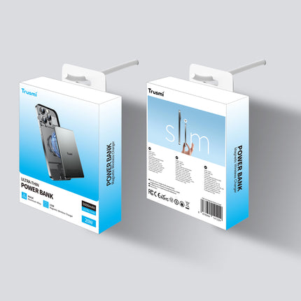 TRUSMI PB01-021 Ultra-Thin Magnetic Wireless Power Bank | 5000mAh | 20W PD Fast Charging | 15W Wireless Output