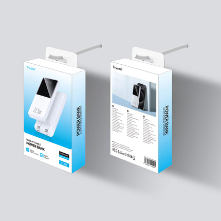 TRUSMI 10000mAh Power Bank | 22.5W PD Fast Charging | Compact Digital Display Charger