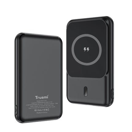 TRUSMI PB11-011 Wireless Power Bank | 5000mAh | 20W PD Fast Charging | 15W Wireless Output | Compact & Portable