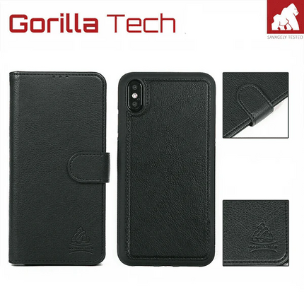 Gorilla Tech 2 in 1 Premium Wallet Case Black For Apple iPhone 15 Pro Max