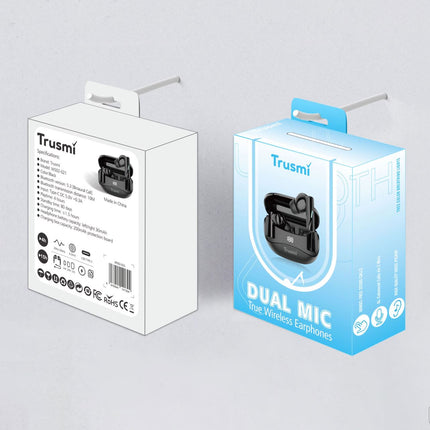 TRUSMI WS02-021 True Wireless Earbuds ā In-Ear, Digital Display, Bluetooth 5.4, Long Battery Life