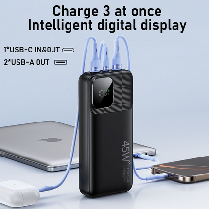 TRUSMI Power Bank PB14-011 | 20000mAh High-Capacity | 45W PD Fast Charge | Smart Digital Display