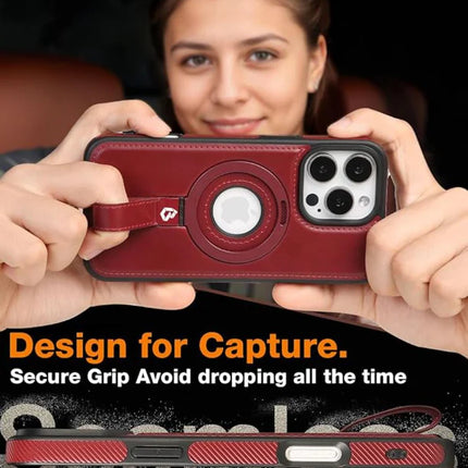 MagSafe Leather Case Gorilla Tech with Grip Loop for Samsung Galaxy S24 Ultra