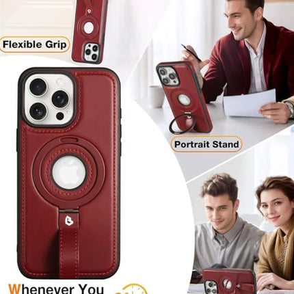 MagSafe Leather Case Gorilla Tech with Grip Loop for Samsung Galaxy S24 Ultra