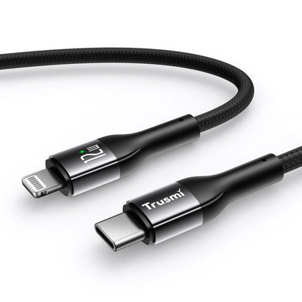 27W Fast Charging LED Aluminum Alloy Braided Cable TRUSMI CA46-11  – Black