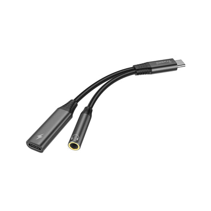 2-in-1 USB-C + 3.5mm Female Audio Adapter Cable – Audio & 60W Fast Charging TRUSMI CA50-01 –  13cm