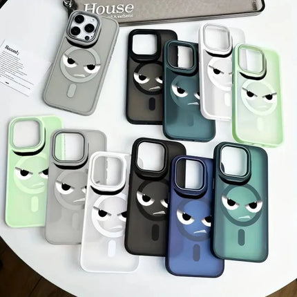 Magnetic Frosted Case with Magsafe Black A Motif Angry Cat Touche Not My Phone For iPhone 16 Plus