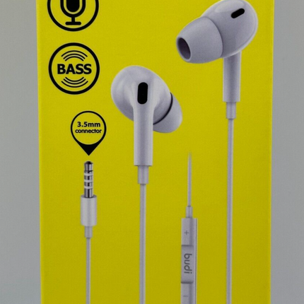 Budi Earphone With Remote and Mic, Base, 3.5mm Connector, High Call Quality