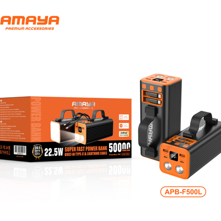 Amaya 50000mAh Super Fast Power Bank with Built-In Cable (APB-F500L)