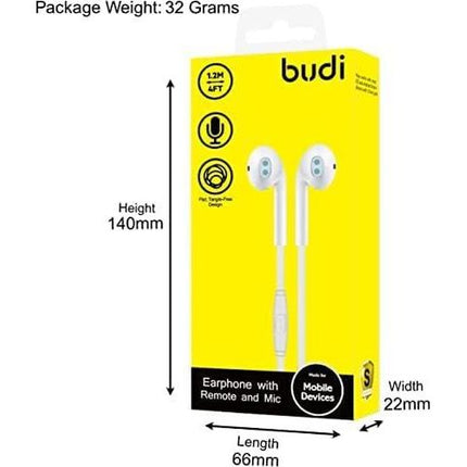 3.5mm handsfree earphone remote and microphone 1.2m flat cabl