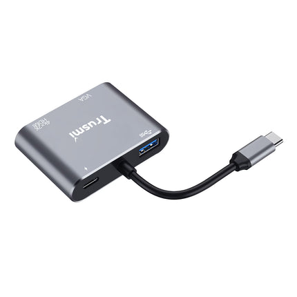 TRUSMI DS01-03 Converter+USB3.0+PD100W Type-C to HDMi+VGA