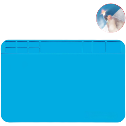 Blue Silicone Work Mat for Phone Laptop Repair Heat Resistant 300X200mm