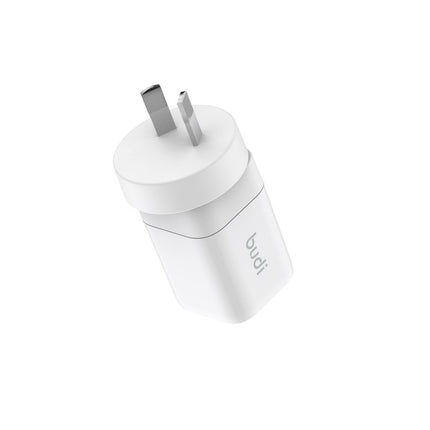Budi Plugs PD33W Dual USB C PD GAN Mini Global Travel Charger AC016RSW
