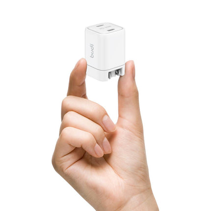Budi Plugs PD33W Dual USB C PD GAN Mini Global Travel Charger AC016RSW