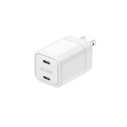 Budi Plugs PD33W Dual USB C PD GAN Mini Global Travel Charger AC016RSW