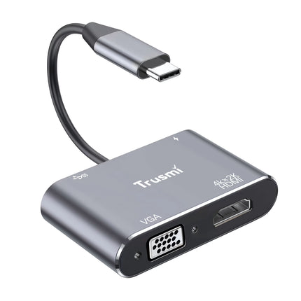 TRUSMI DS01-03 Converter+USB3.0+PD100W Type-C to HDMi+VGA