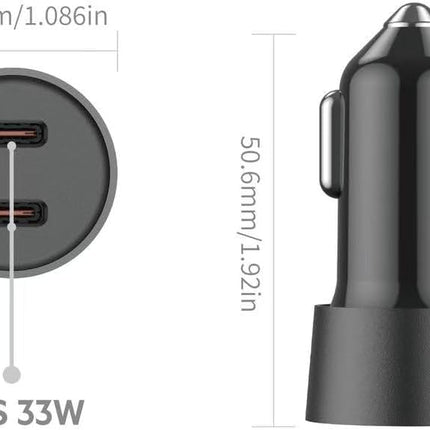 Budi Car Charger Dual T.C Car Charger + C to C Cable CC622RTTB