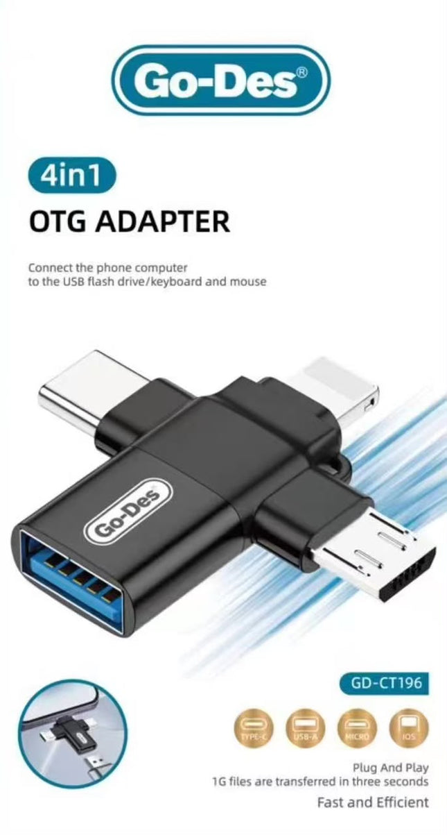 Adaptateur OTG 4-en-1 Go-Des GD-CT196