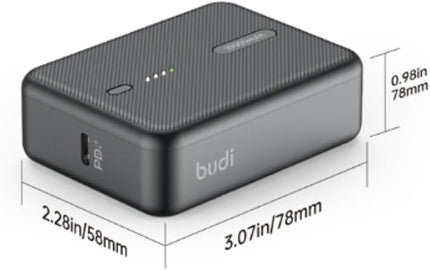 Budi 10000mAh Mini Power Bank – 20W PD + QC3.0 Fast Charging, Compact & Lightweight PB097B