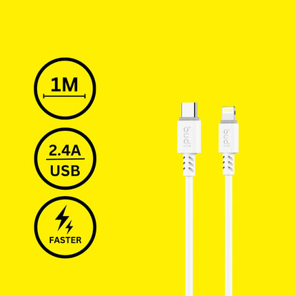 Budi Cable	1M 2.4A C To L Silicone Cable DC011TL10W