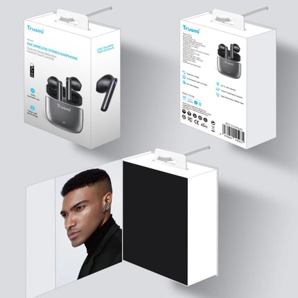 TRUSMI W15-011 Wireless Earbuds – ENC Noise Cancelling, Bluetooth 5.4, Zinc Alloy Metal Design