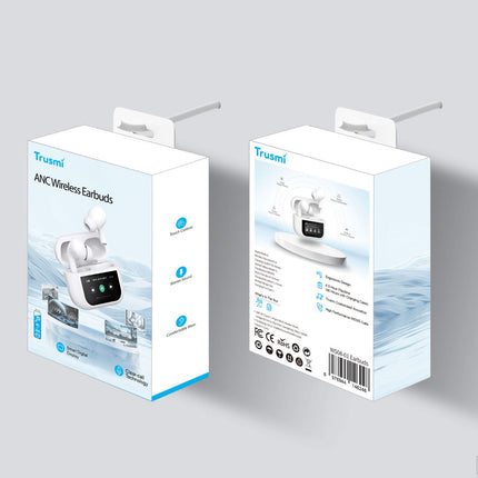 TRUSMI WS08-01 In-Ear Wireless Earbuds – Bluetooth 5.4, Multifunctional Touch Control, USB-C Charging