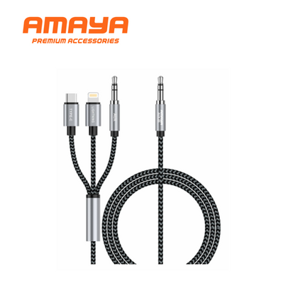 Amaya AUX-05 Audio Cable 3.5mm to 3.5mm+ Type-C+ Lightning