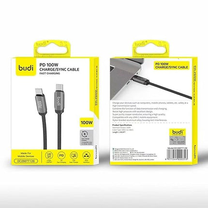 Budi Cable 1.2M PD100W LED C to L Liquid Silicone Cable DC262TT12B