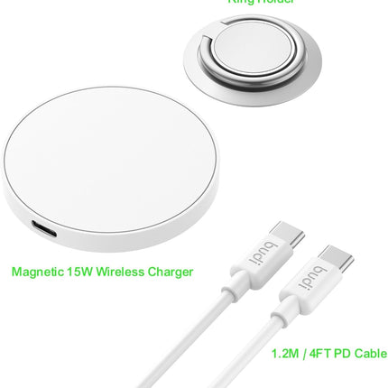 Budi Wireless Charger	15W Magnetic Wireless Charger C To C Cable WL3700W