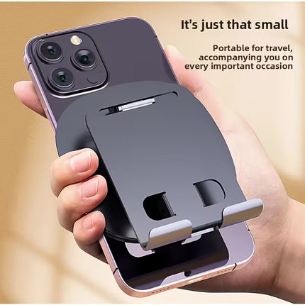 Aluminum Alloy Phone Stand - Waterproof, 360° Rotating Desk Mount with 2-Stage Adjustable & Foldable Design