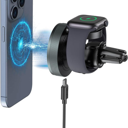 Budi 2 in 1 Universal Magnetic Wireless Car Charger Holder CM570B