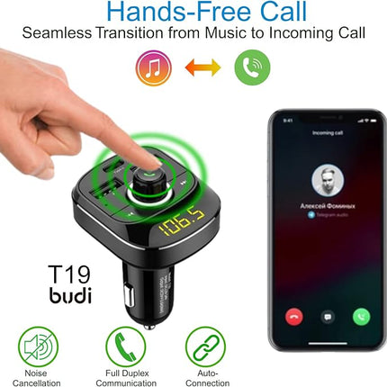Budi Bluetooth FM Transmitter with Quick Charge 3.0, 42W Total Output