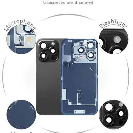 Back Glass iPhone 16Pro Max +Lens +MagSafe  Black